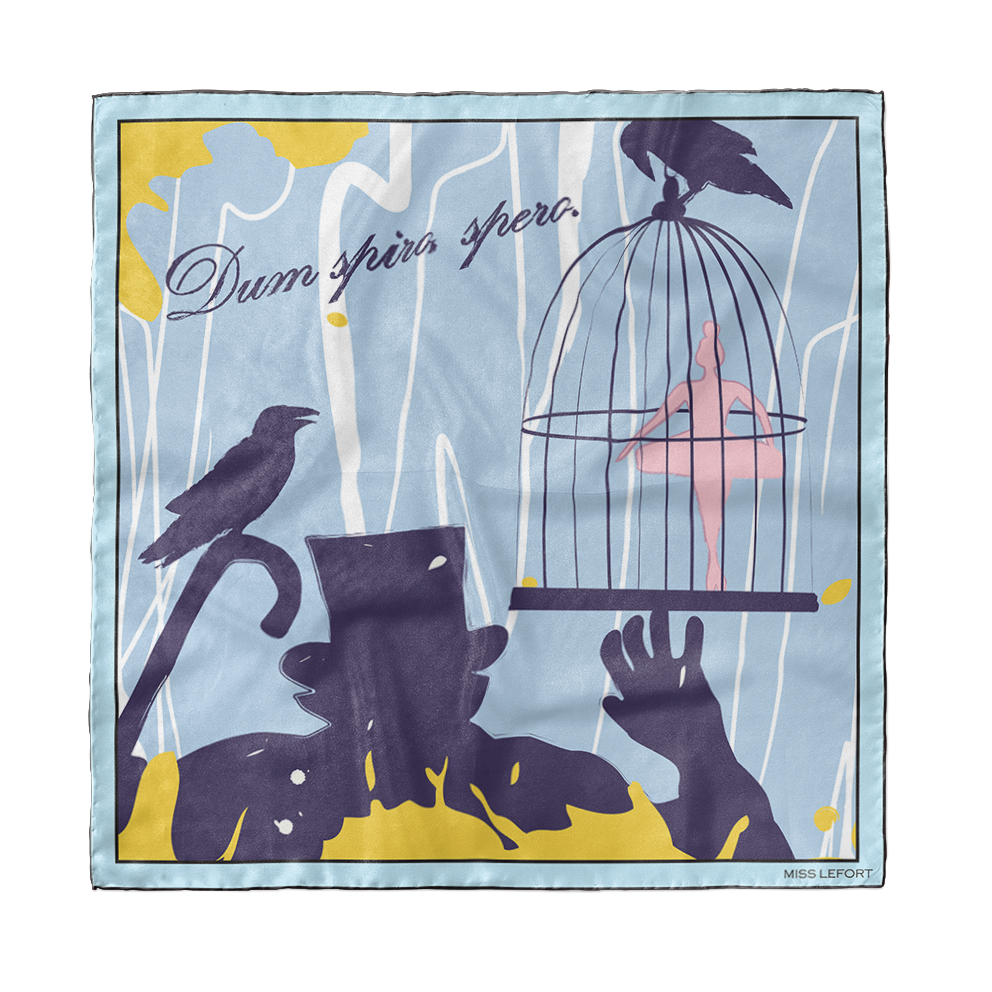Foulard en soie "Dum Spiro Spero"