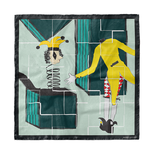 Foulard en soie "Jack in the Box"