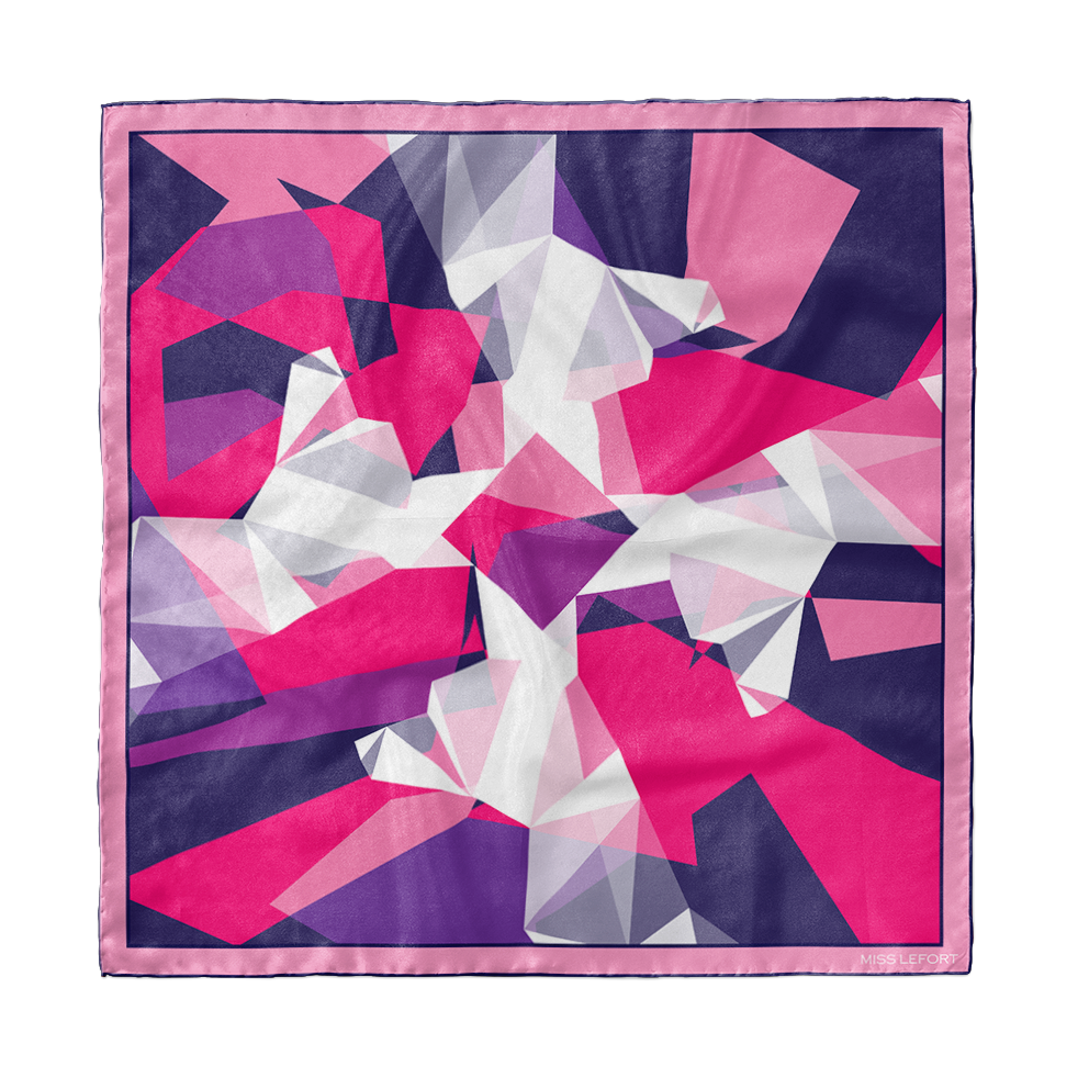 Foulard en soie "Éclats cubiques"